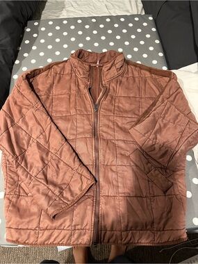 Free People Quilted Mauve/Brown Jacket